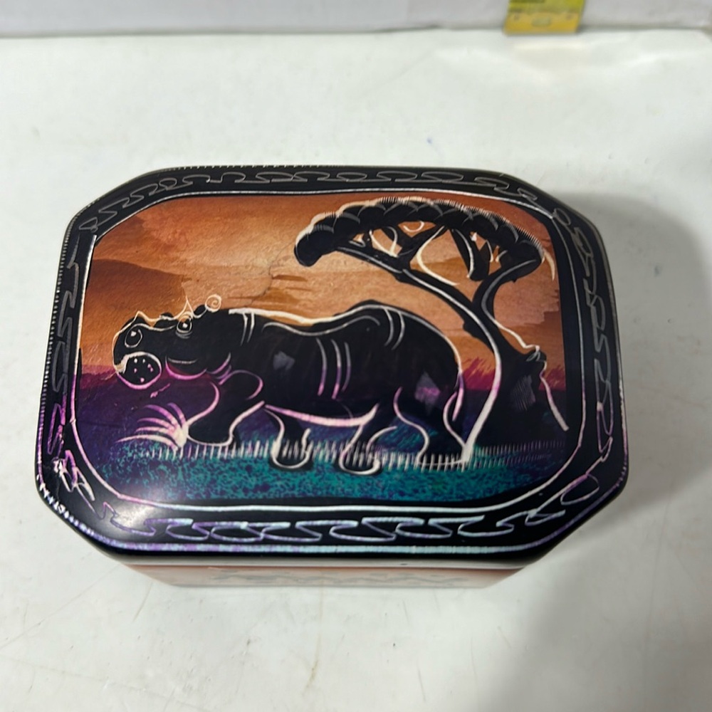 Soap Stone Hippo Trinket Box 4x3x21/2